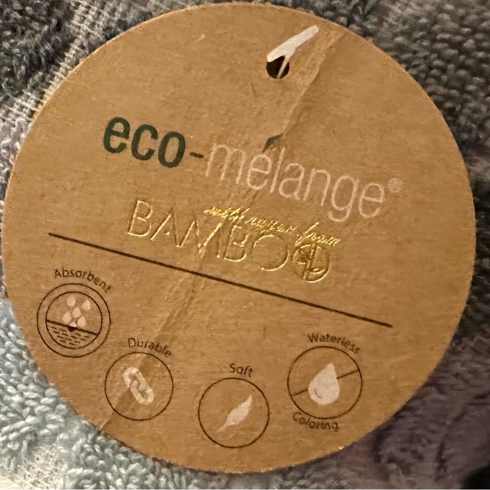 Eco-melange Bath Towels Set of 2 Gray Tones Circles Dots - Picture 8 of 12